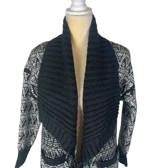 Cynthia Rowley Wool Alpaca Cardigan Sweater Draped
Shawl Collar Chevron Small - Picture 5 of 13